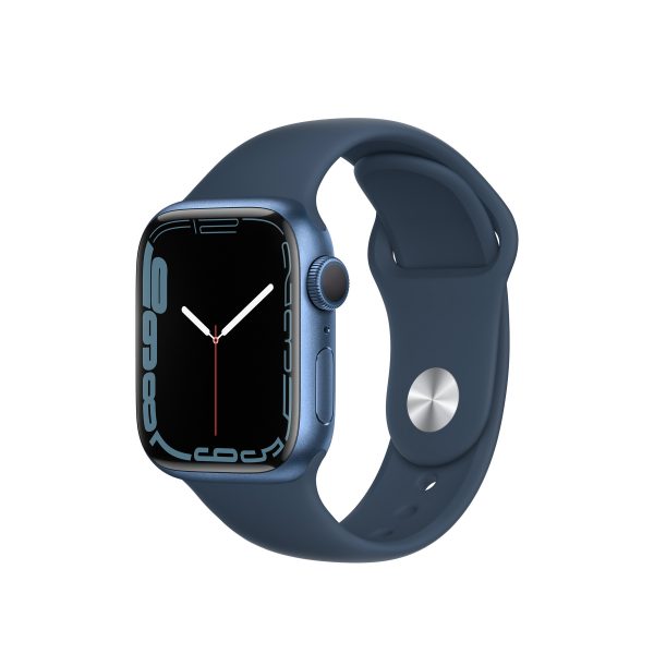 Apple Watch Series 7 (GPS) 41mm Blue Aluminum Case with Abyss Blue Sport Band - Blue Model: MKN13LL/A